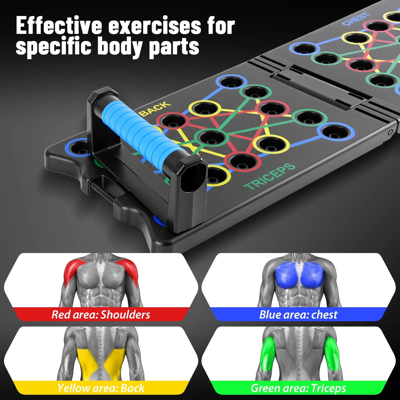 Foldable Push Up Board with Resistance Bands